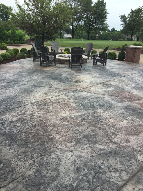 gorgeus outdoor patio with stamped concrete