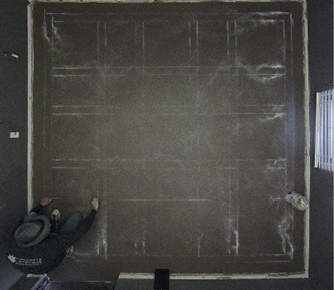 drawing out border with light chalk