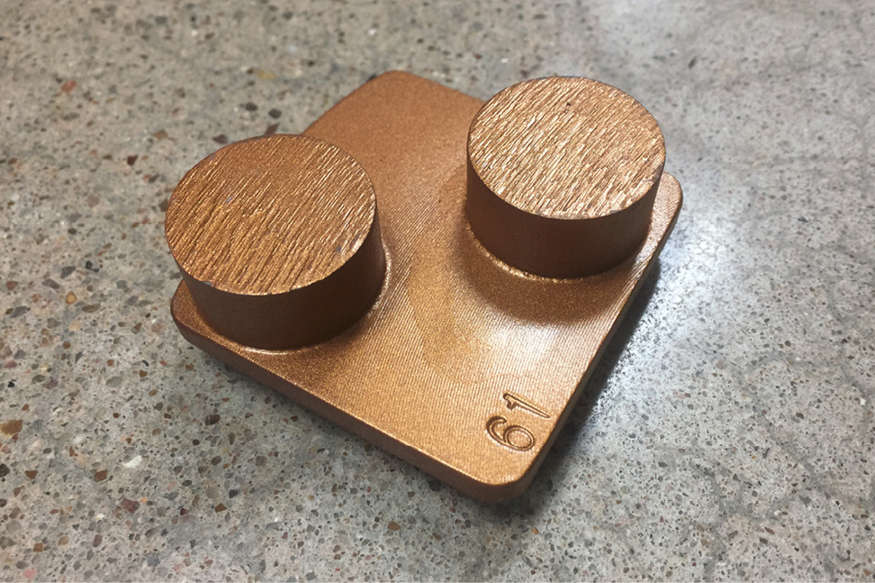 metal tooling with rounded edges to avoid scratching up surface