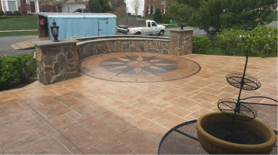 Compass rose in a front yard courtyard greets and impresses guests.
