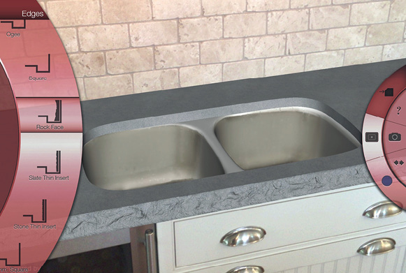 Augmented reality can take on the task of choosing countertop colors and edge profiles thanks to a free app from Z-Counterform/Concrete Countertop Solutions.
