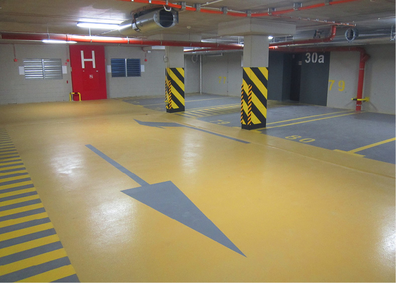 In the category of LEED credits for coatings, Flowcrete references its Deckshield car-park protection systems, designed to meet contemporary requirements for upmarket car-park environments