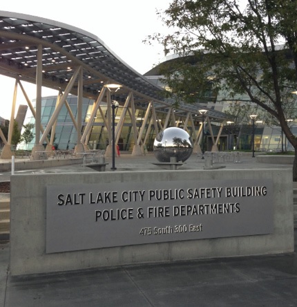 The Salt Lake City Public Safety Building at 475 South 300 East was built in 2013 and was the first net-zero LEED Platinum-certified public safety building in the nation.
