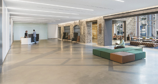 When the owner of 80 M St., a busy LEED Gold 285,000-square-foot building in Washington, D.C., decided to renovate the lobby, he went with polished concrete.