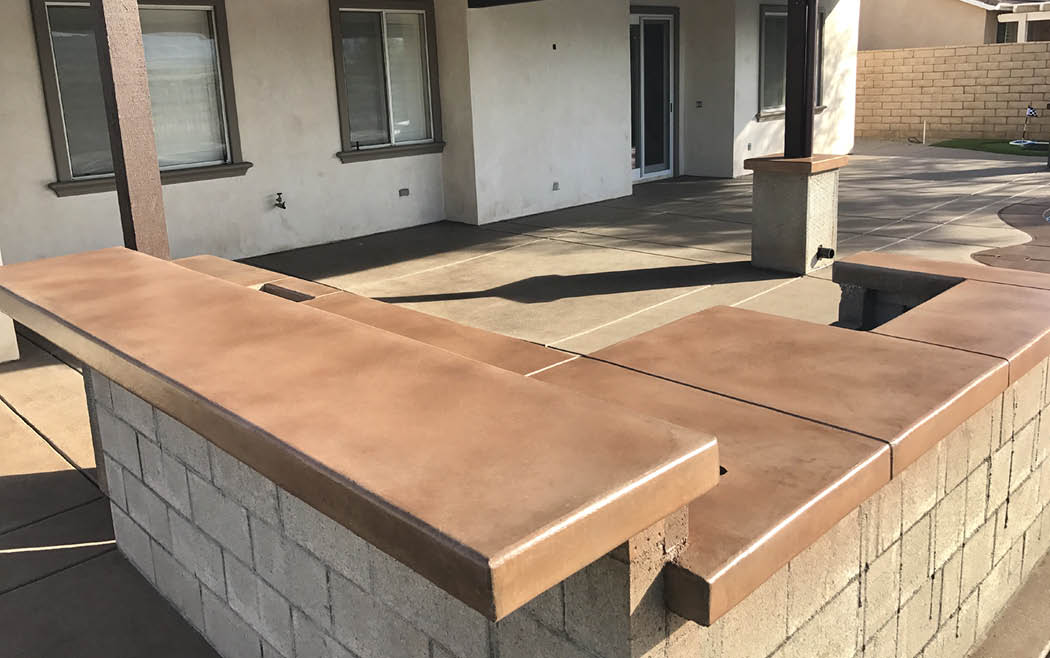 Work in progress - outdoor kitchen space with concrete countertops.