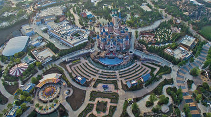More than 1 million square feet of decorative concrete was installed at the Shanghai Disney Resort that opened in 2016 in Pudong, Shanghai, China. Photo courtesy of The Walt Disney Co.