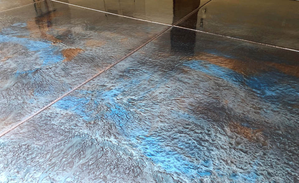 Intense ocean like epoxy floors