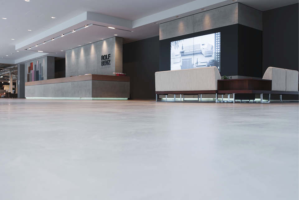 Ardex Pandomo K2 graces this lobby at the headquarters of Rolf Benz, a high-quality German-made furniture company based in Nagold, Germany.