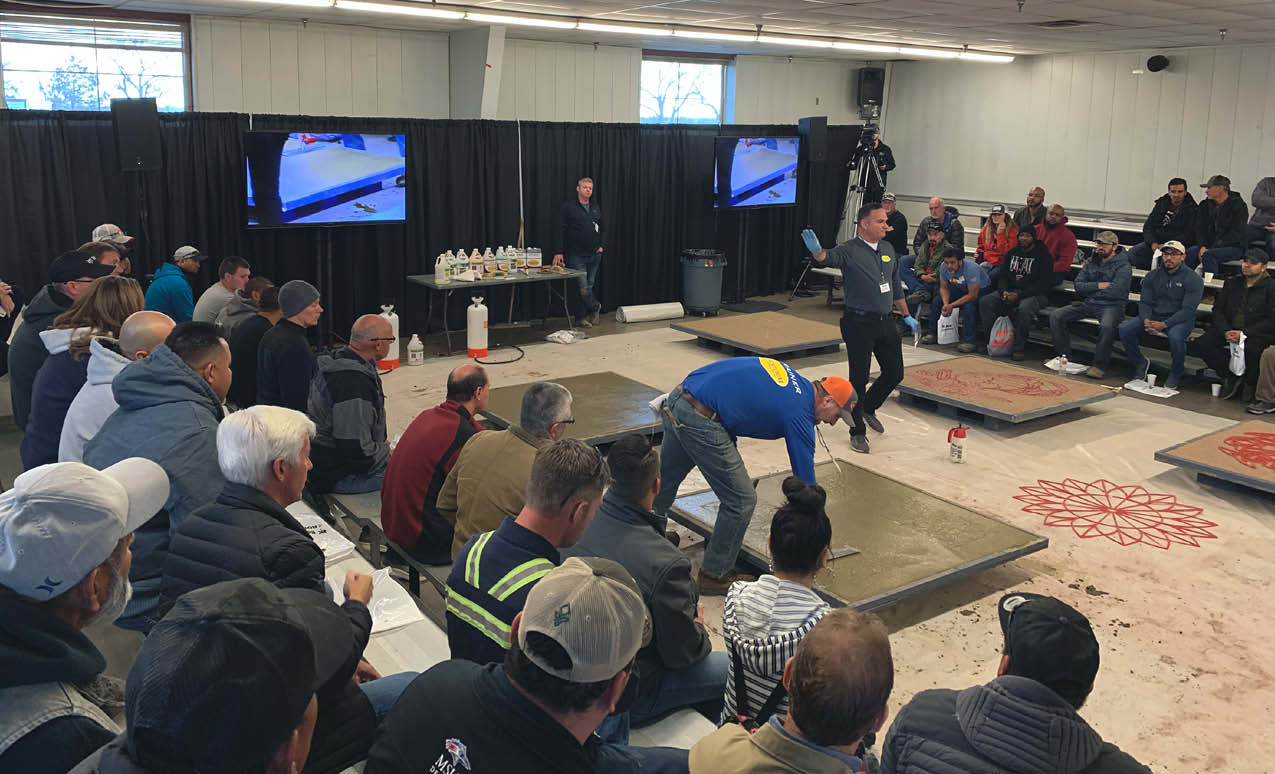 Demonstrations, such as this one held last December at the Colorado Concrete Expo sponsored by Bobcat of the Rockies, are delivered by trained professionals under controlled conditions.