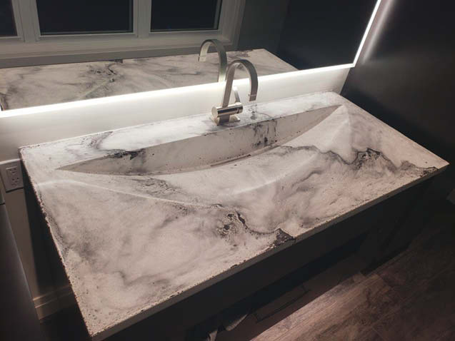 Sink In And Admire The View Concrete, Concrete Vanity Top With Integrated Sink Diy