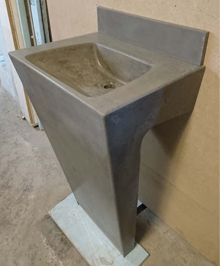 Concrete countertop free standing gray