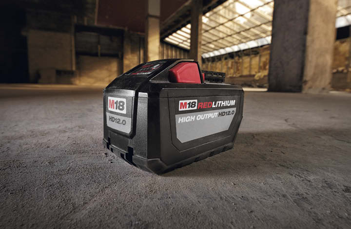 Using the same technology thats driving todays electric vehicles, battery manufacturers are cutting the size and weight of their products, while increasing the amount of charge they carry. Photo courtesy of Milwaukee Tool
