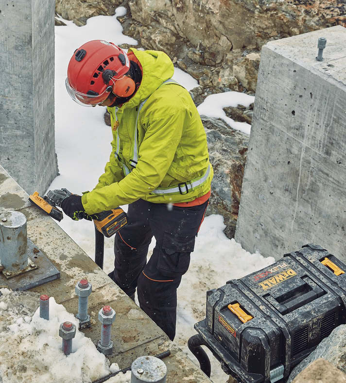 Cordless tools now offer enough power to do continuous work and can perform in a variety of weather conditions. Photo courtesy of DeWalt
