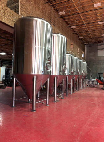 The tank area of the brewery with the new polyaspartic coating.