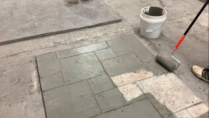 Concrete Overlays can be rolled onto textured surfaces