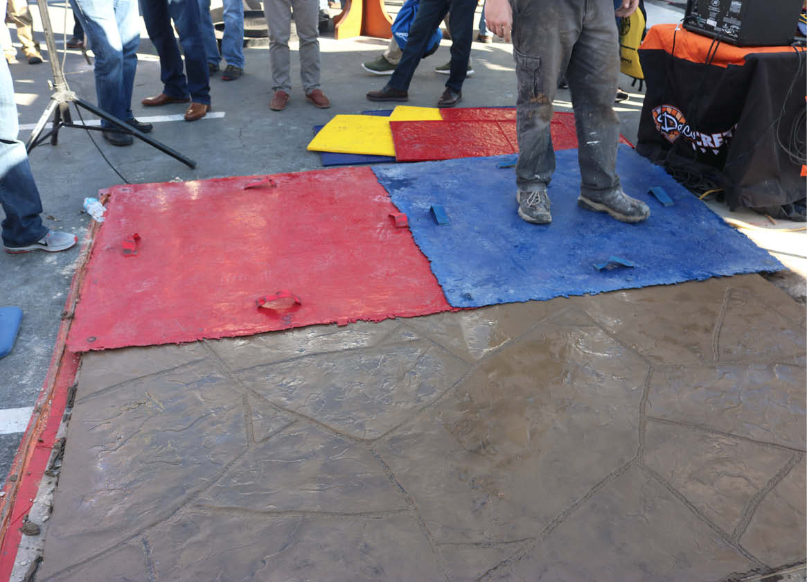 The magnetic stamp took about four years from concept to availability for the concrete industry at large. Proline introduced the stamps at World of Concrete 2015.