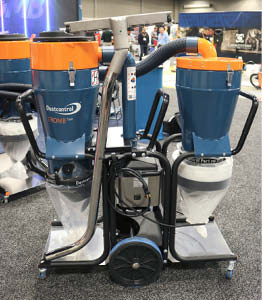 Dustcontrol presented its newest twin, the DC Tromb Twin, with its re-engineered motor package for easier access, a stronger chassis to improve stability and an improved inlet for the vacuum hose. 