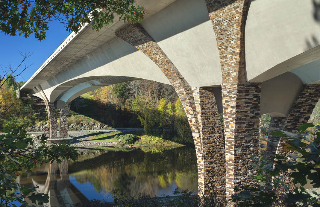 I-91 Brattleboro Bridge  Concrete Bridges to Nature, Brattleboro, Vermont.