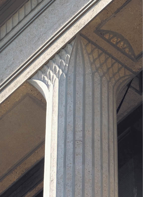 Details on the column at the Palais dIéna (Restoration of the Façades), Paris, France.