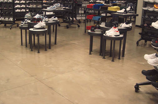 decorative concrete finishes on a retail floor