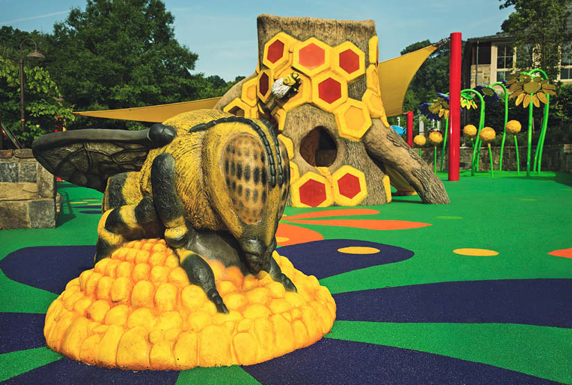 A bee themed playground at the Smithsonian National Zoo.