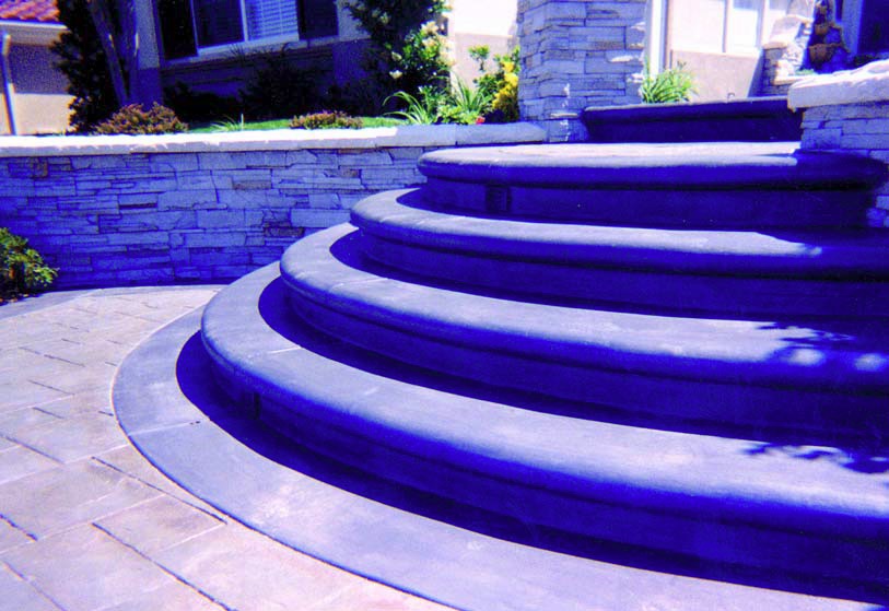 Radial steps create a grand entrance to any home or business.