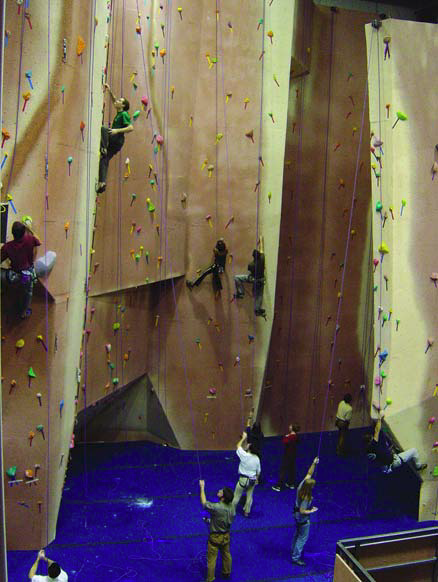 rock climbing walls made with microtoppings