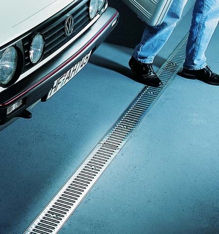 Channel drains placed into concrete are useful in garages where snow may melt off of a car onto the concrete floor.
