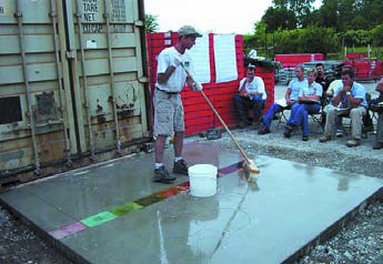 Training in decorative concrete comes often times straight from the manufacturer as is the case here with QC Construction Products.