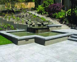 Concrete Contract from Eugene, Oregon, has created a smooth edged step style pond. 