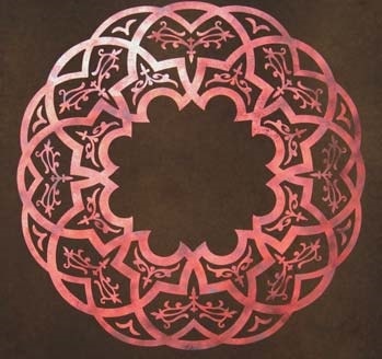 Modello Dye Stains are available in 24 colors including metallics like the Copper used on this Eastern Medallion. To achieve this depth of color and shine, the Copper Stain Concentrate was only slightly thinned and two layers were applied with a stencil brush.
