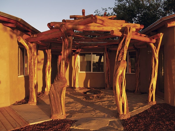Courtyard at a home in the Navajo Nation where aerated concrete is used to cool homes.