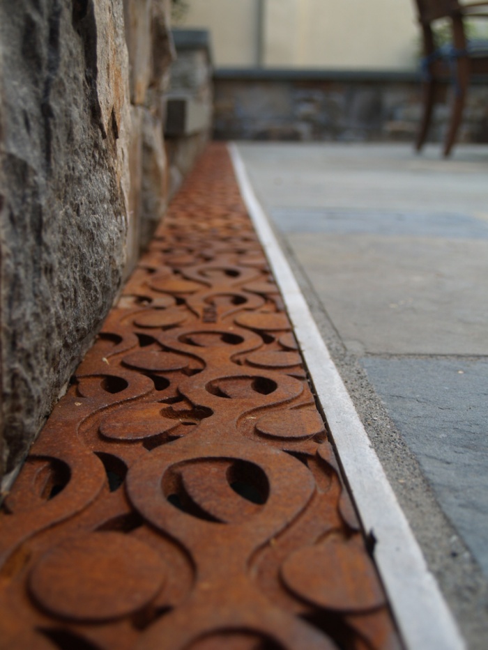 Close up of grate cover made of cast-iron
