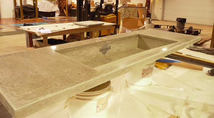 A concrete sink that was formed with Preitech products.