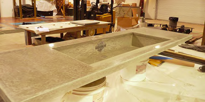 concrete countertop and sink by preitech