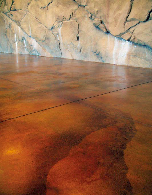 A look at the chemical reaction of the acid stain on concrete.