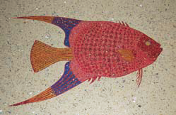 A tropical fish in Emeril's restaurant in New Orleans. 