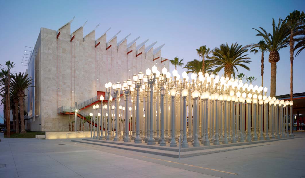 Concrete Contractor work by Trademark Concrete Systems Inc. plaza with hundreds of streetlights. 
