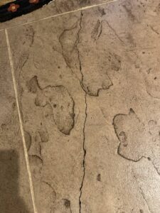 concrete crack in radiant floor