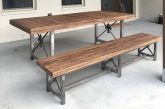 Concrete table and bench that looks like wood