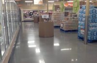 A grocery store with polished concrete that has been densified.