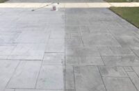 A concrete driveway that is sealed with Decra-Seal