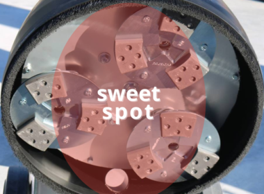 a graphic indicating a concrete grinder's sweet spot