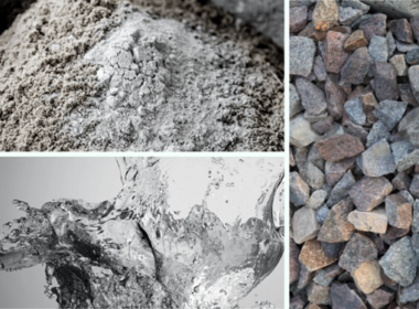 the three parts of concrete- water, aggregate and cement