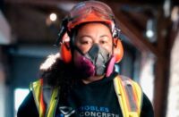 Kim Robles in full safety gear