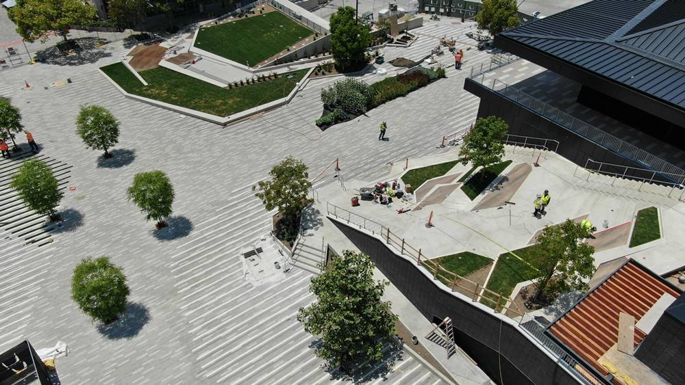 Large expansive concrete steps in a park