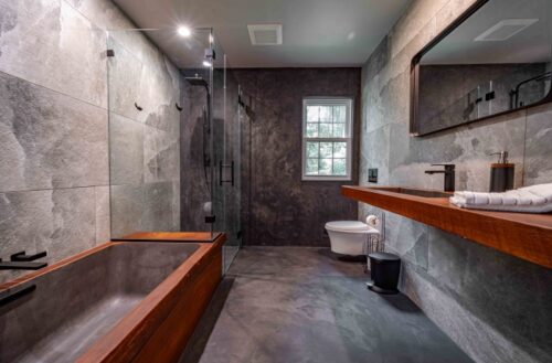 Concrete oasis bathroom remodel using magnesium oxide board mgo board cem-rock Jeff Kudrick