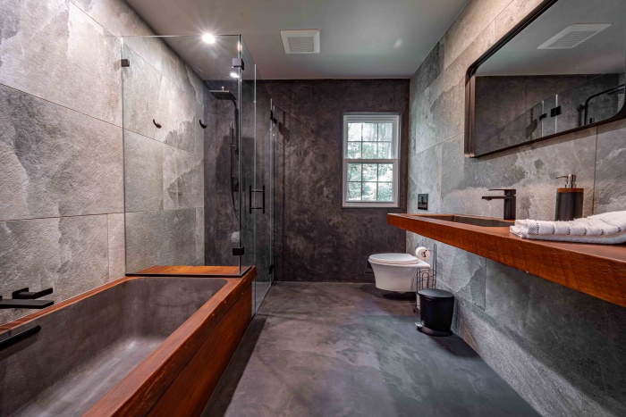 Completed residential bathroom remodel using MgO board - cem-rock - Jeff Kudrick