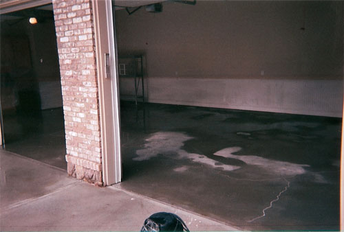 A look at the garage floor before the epoxy was applied.