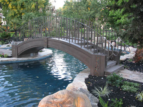 Flying Turtle Cast Concrete, Modesto, Calif., built this 10,000-pound all-concrete bridge at a homeowner's estate in Woodbridge, Calif. Looks like something out of a fairy tale, doesn't it?